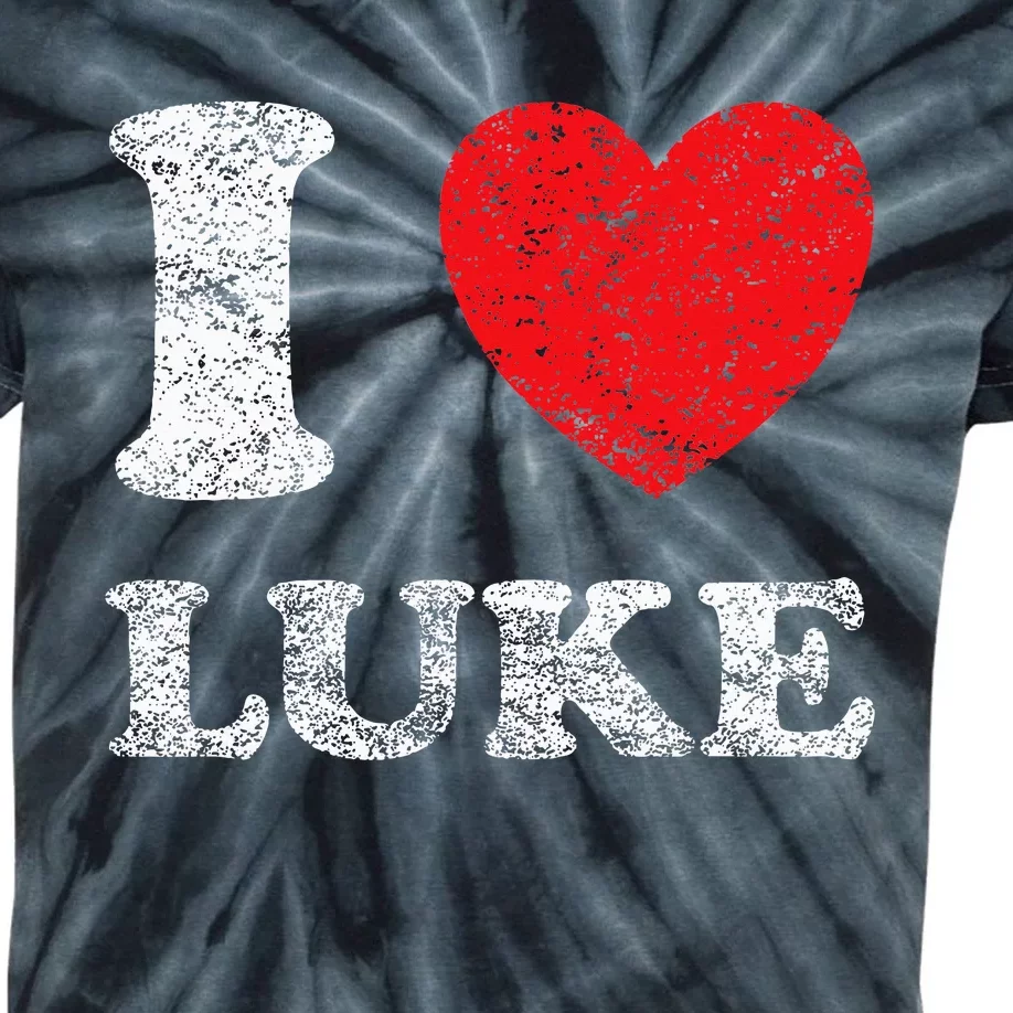 Distressed Grunge Worn Out Style I Love Luke Kids Tie-Dye T-Shirt