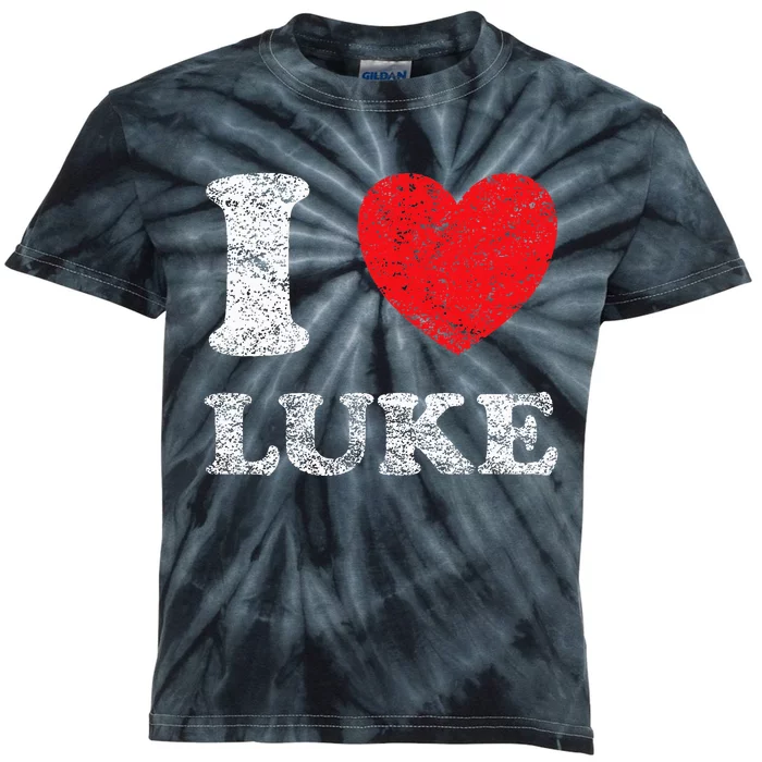 Distressed Grunge Worn Out Style I Love Luke Kids Tie-Dye T-Shirt