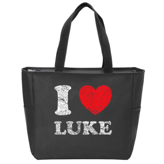 Distressed Grunge Worn Out Style I Love Luke Zip Tote Bag