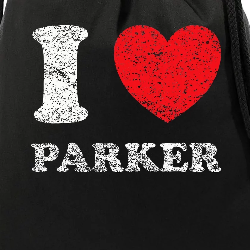 Distressed Grunge Worn Out Style I Love Parker Drawstring Bag