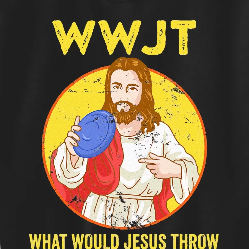 Disc Golf What Would Jesus Throw Frisbee Golf Kids Sweatshirt