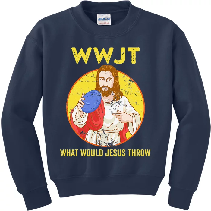 Disc Golf What Would Jesus Throw Frisbee Golf Kids Sweatshirt