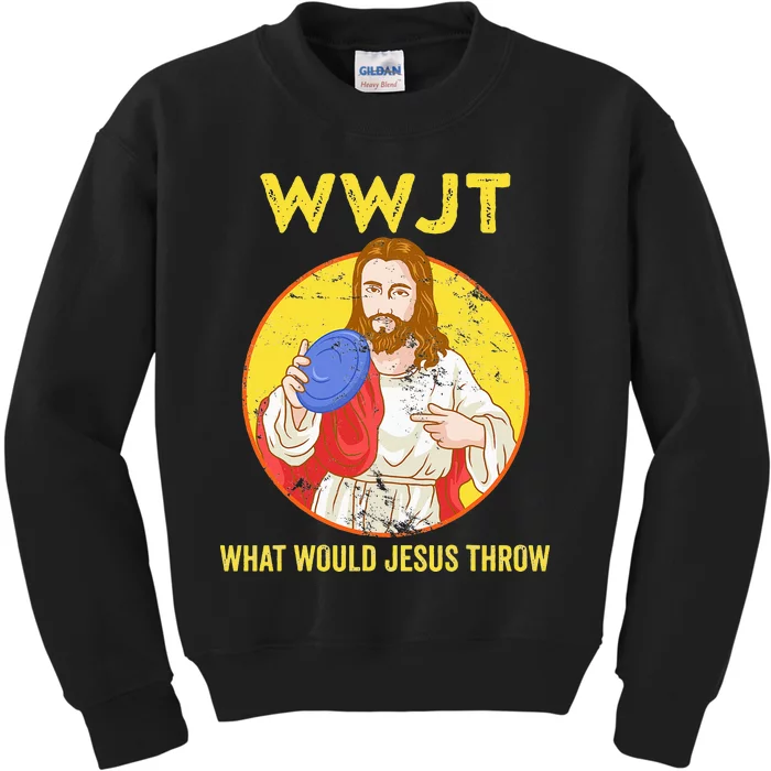 Disc Golf What Would Jesus Throw Frisbee Golf Kids Sweatshirt