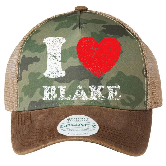 Distressed Grunge Worn Out Style I Love Blake Legacy Tie Dye Trucker Hat