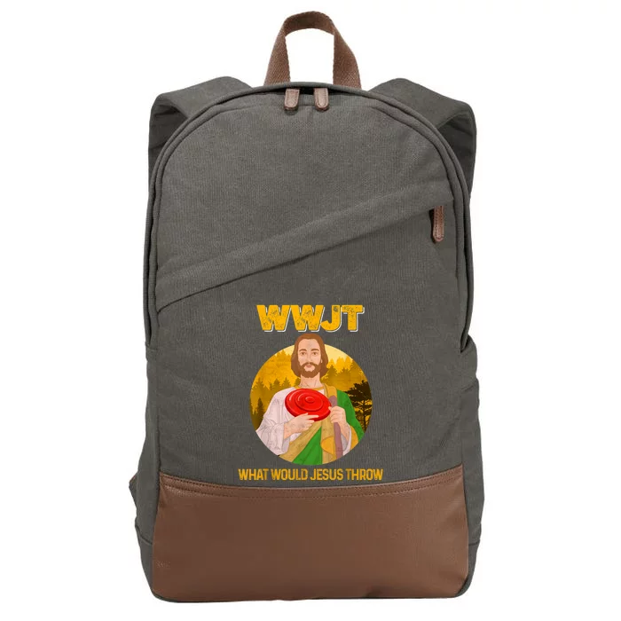 Disc Golf What Would Jesus Throw Frisbee Clothing For Men_women Cotton Canvas Backpack