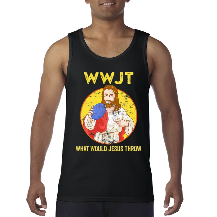 Disc Golf What Would Jesus Throw Frisbee Golf Tank Top