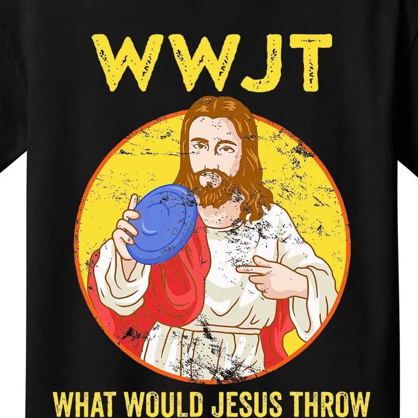 Disc Golf What Would Jesus Throw Frisbee Golf Kids T-Shirt