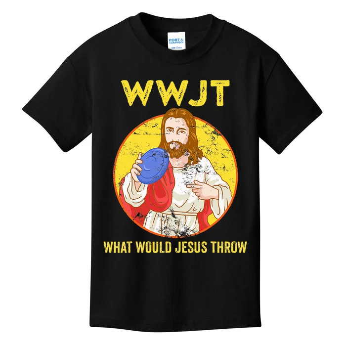 Disc Golf What Would Jesus Throw Frisbee Golf Kids T-Shirt