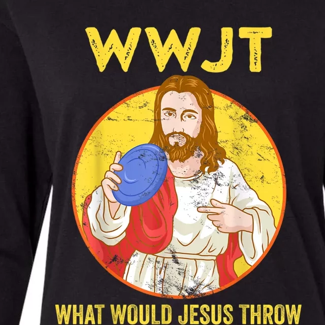 Disc Golf What Would Jesus Throw Frisbee Golf Womens Cotton Relaxed Long Sleeve T-Shirt