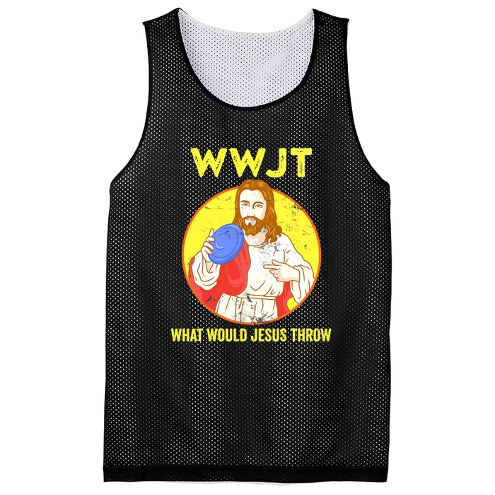 Disc Golf What Would Jesus Throw Frisbee Golf Funny Mesh Reversible Basketball Jersey Tank