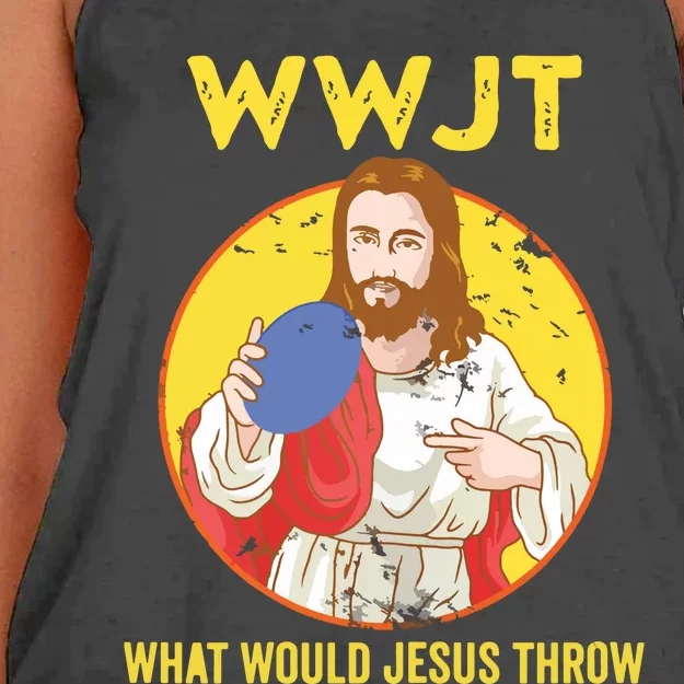 Disc Golf What Would Jesus Throw Frisbee Golf Women's Knotted Racerback Tank