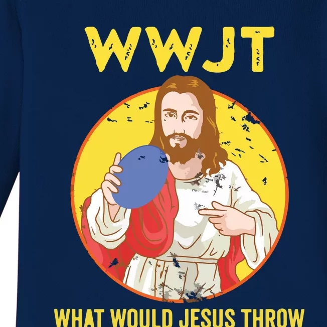 Disc Golf What Would Jesus Throw Frisbee Golf Baby Long Sleeve Bodysuit