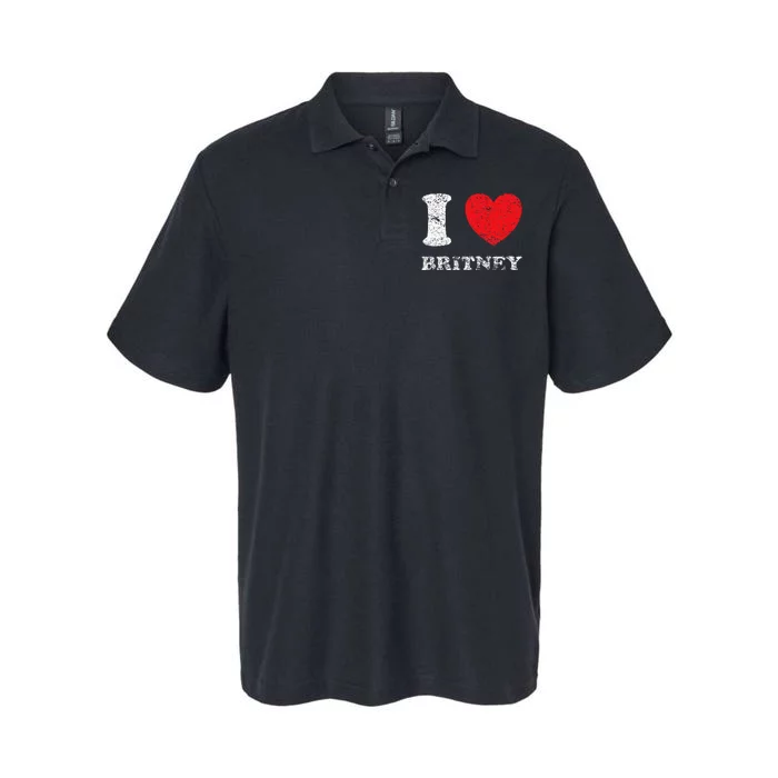 Distressed Grunge Worn Out Style I Love Britney Softstyle Adult Sport Polo