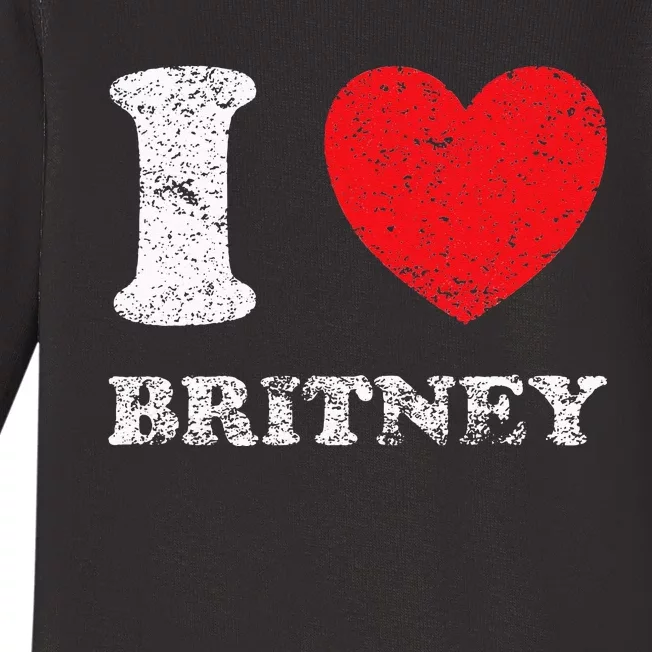 Distressed Grunge Worn Out Style I Love Britney Baby Long Sleeve Bodysuit