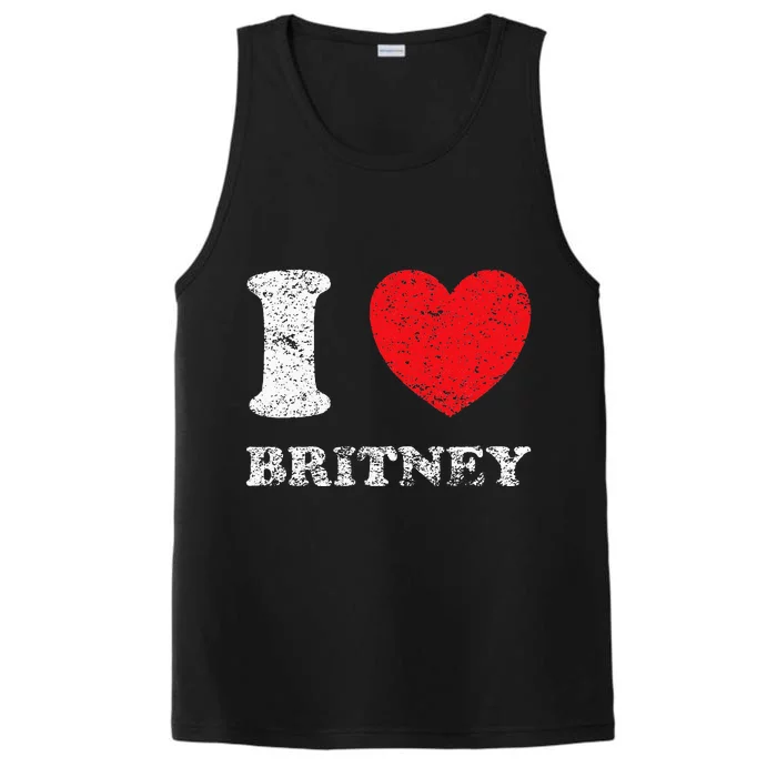 Distressed Grunge Worn Out Style I Love Britney Performance Tank