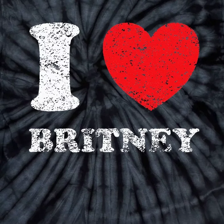 Distressed Grunge Worn Out Style I Love Britney Tie-Dye T-Shirt