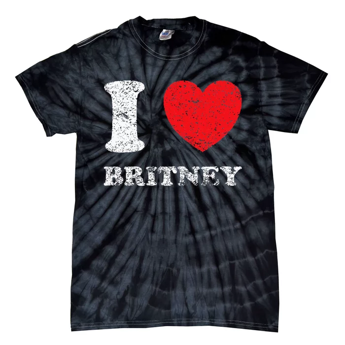 Distressed Grunge Worn Out Style I Love Britney Tie-Dye T-Shirt