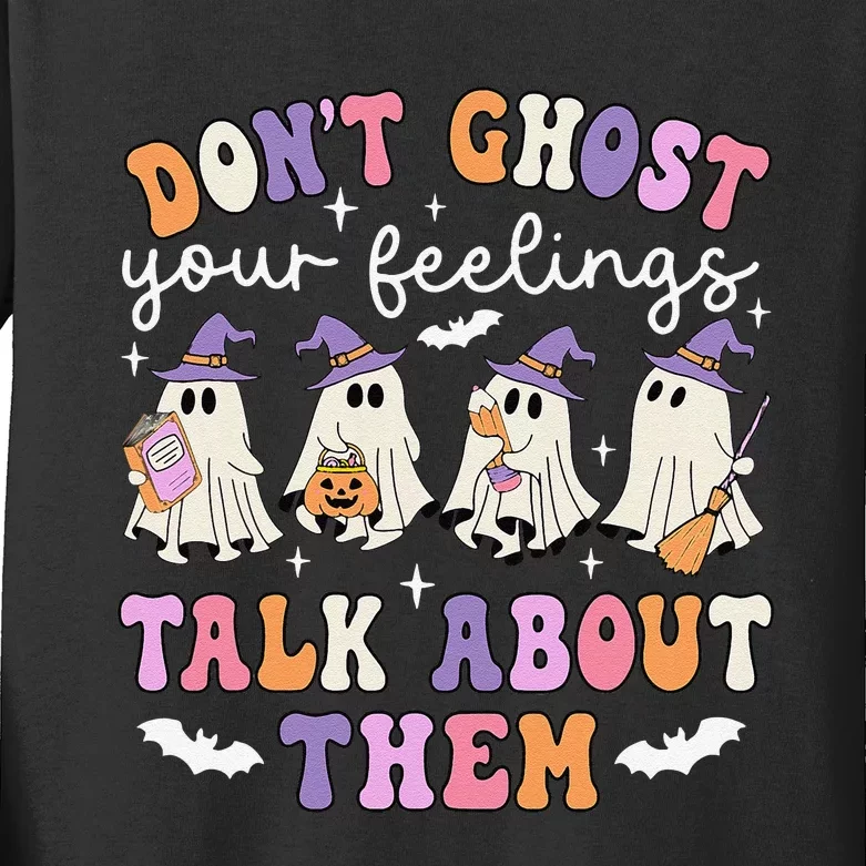 Dont Ghost Your Feeling Halloween School Counselor Halloween Gift Kids Long Sleeve Shirt