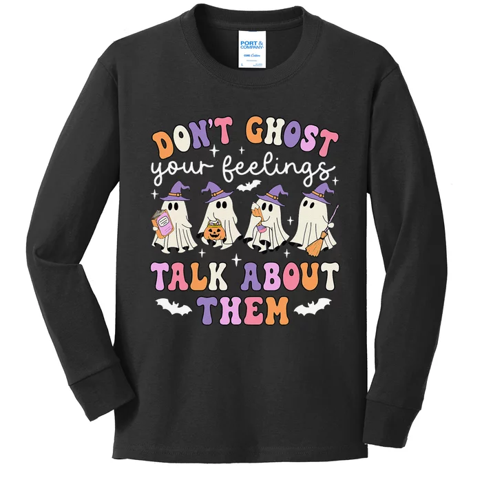 Dont Ghost Your Feeling Halloween School Counselor Halloween Gift Kids Long Sleeve Shirt