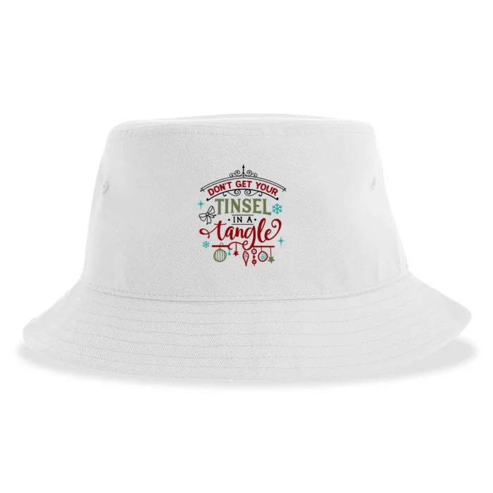 Don't Get Your Tinsel In A Tangle Funny Xmas Sustainable Bucket Hat