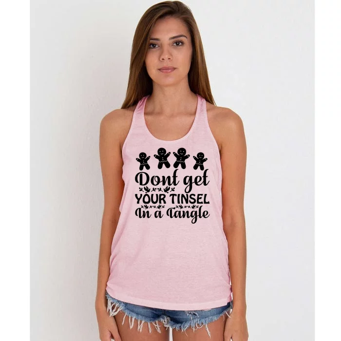 Don't Get Your Tinsel In A Tangle Women's Knotted Racerback Tank