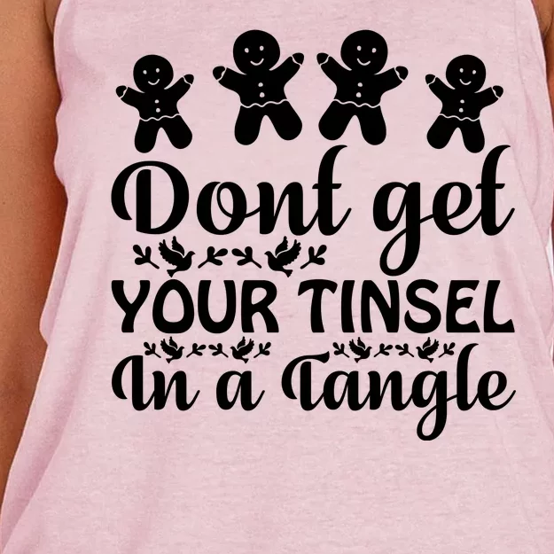 Don't Get Your Tinsel In A Tangle Women's Knotted Racerback Tank