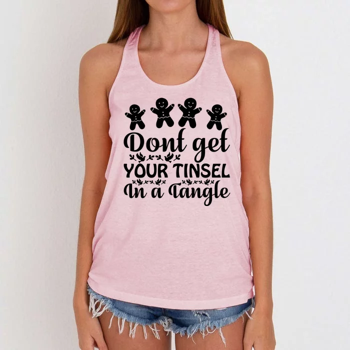 Don't Get Your Tinsel In A Tangle Women's Knotted Racerback Tank