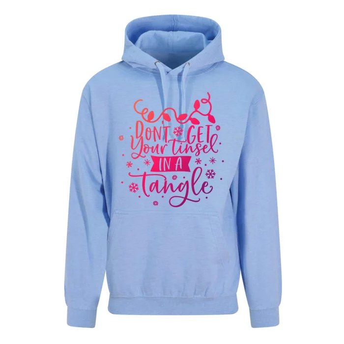 DonT Get Your Tinsel In A Tangle Funny Holiday Christmas Cool Gift Unisex Surf Hoodie