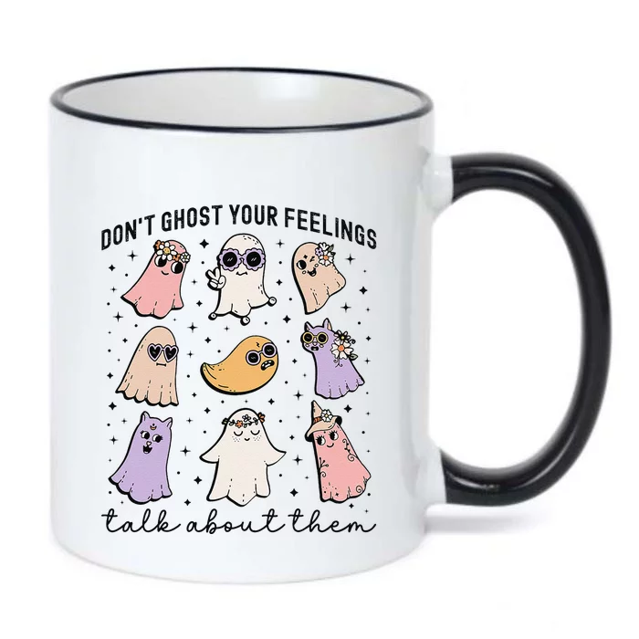 Don’T Ghost Your Feelings Talk About Them School Counselor Black Color Changing Mug