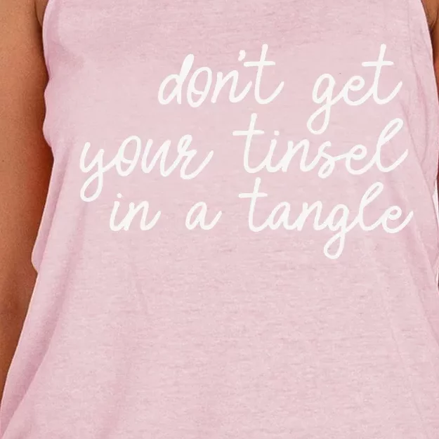 DonT Get Your Tinsel In A Tangle Women's Knotted Racerback Tank