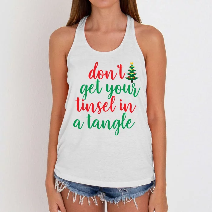 Don't Get Your Tinsel In A Tangle Women's Knotted Racerback Tank