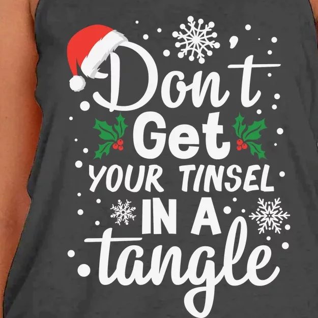 DonT Get Your Tinsel In A Tangle Women's Knotted Racerback Tank