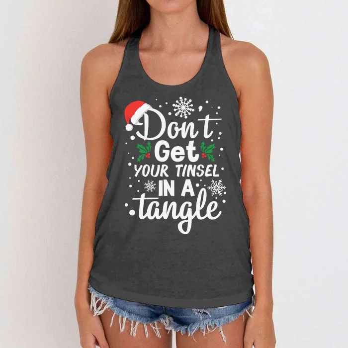 DonT Get Your Tinsel In A Tangle Women's Knotted Racerback Tank