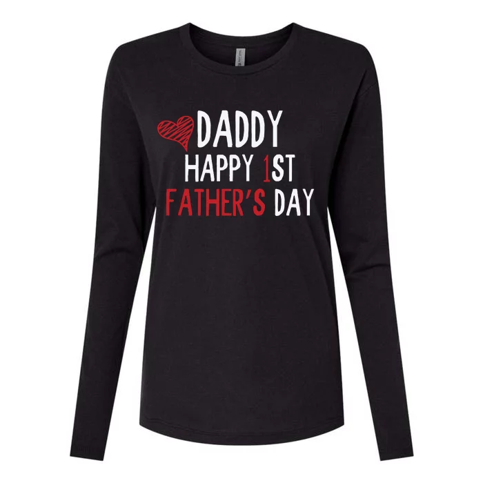 Daddy Happy 1st Fathers Day Womens Cotton Relaxed Long Sleeve T-Shirt