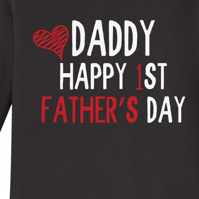 Daddy Happy 1st Fathers Day Baby Long Sleeve Bodysuit