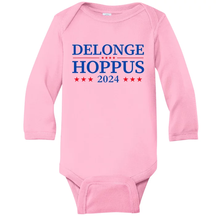 Delonge Hoppus 2024 American Flag Parody Funny Apparel Baby Long Sleeve Bodysuit