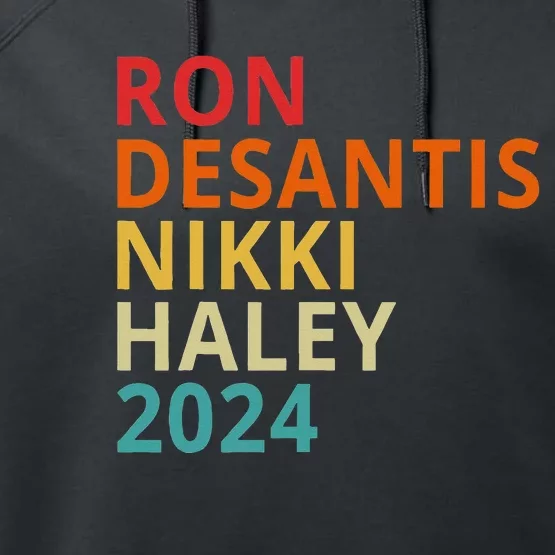 Desantis Haley 2024 President Election Republican Ticket Performance Fleece Hoodie