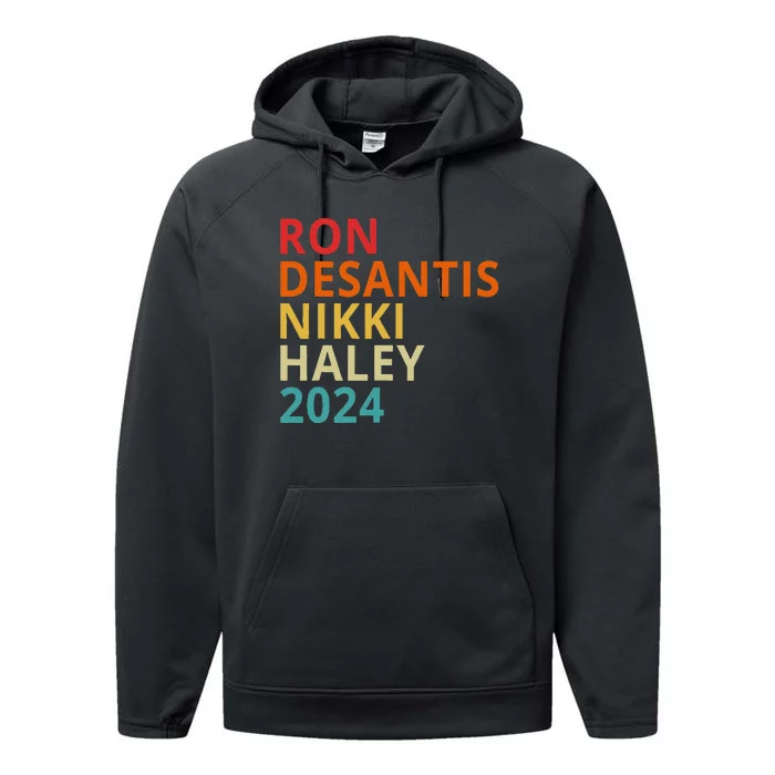 Desantis Haley 2024 President Election Republican Ticket Performance Fleece Hoodie