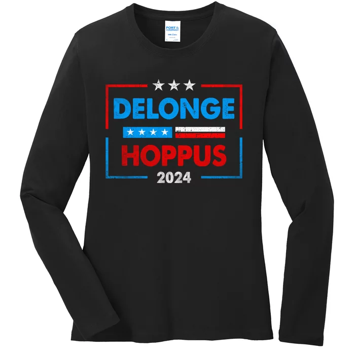 Delonge Hoppus 2024 For President Funny Voting Election 2024 Usa Ladies Long Sleeve Shirt