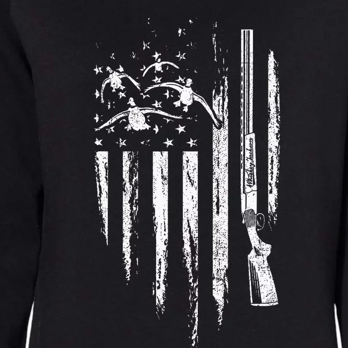 Duck Hunting American Flag Waterfowl Goose Gift For Hunter Womens California Wash Sweatshirt