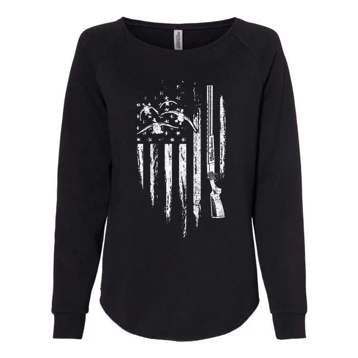 Duck Hunting American Flag Waterfowl Goose Gift For Hunter Womens California Wash Sweatshirt