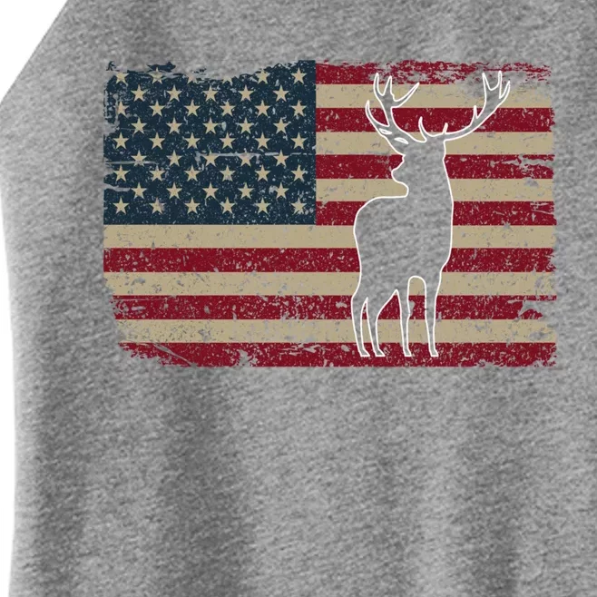 Deer Hunting American Flag Usa Proud Hunter Gift Idea Gift Women’s Perfect Tri Rocker Tank