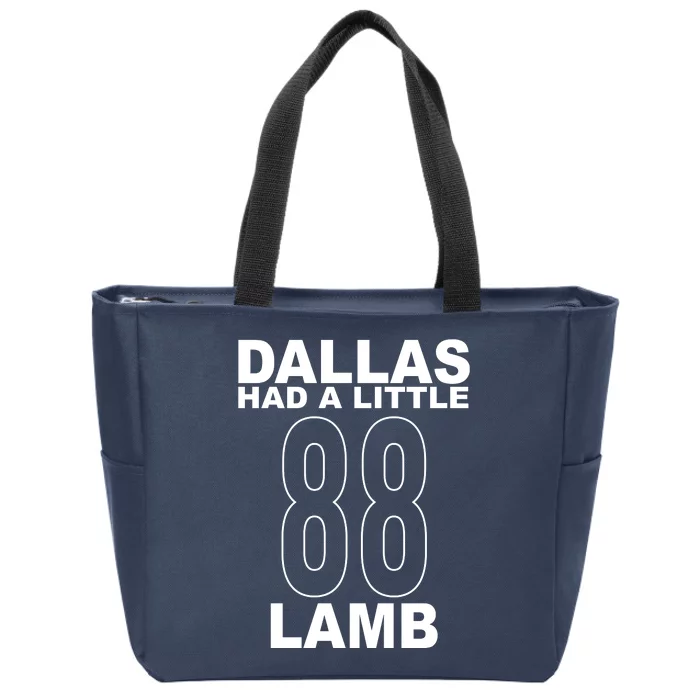 Dallas Had A Little 88 Lamb Football Zip Tote Bag