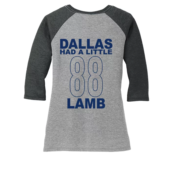 Dallas Had A Little 88 Lamb Football Women's Tri-Blend 3/4-Sleeve Raglan Shirt