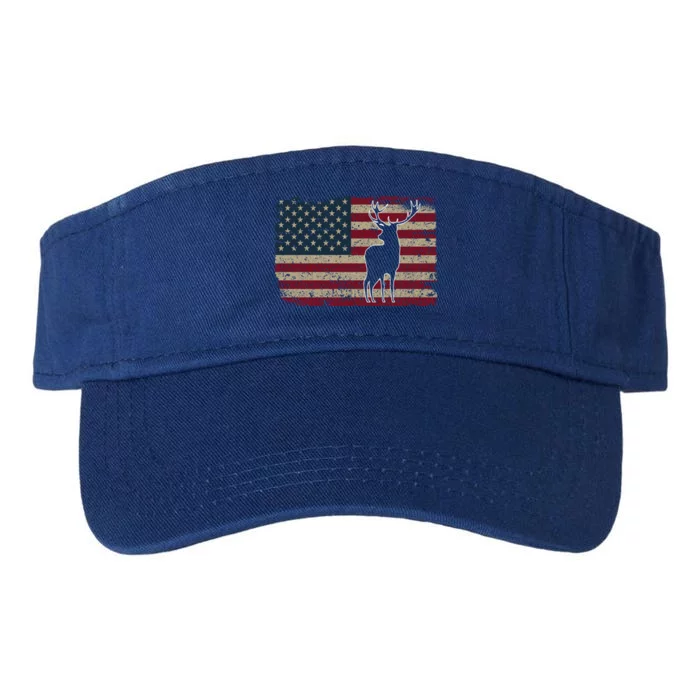 Deer Hunting American Flag Usa Proud Hunter Gift Idea Gift Valucap Bio-Washed Visor