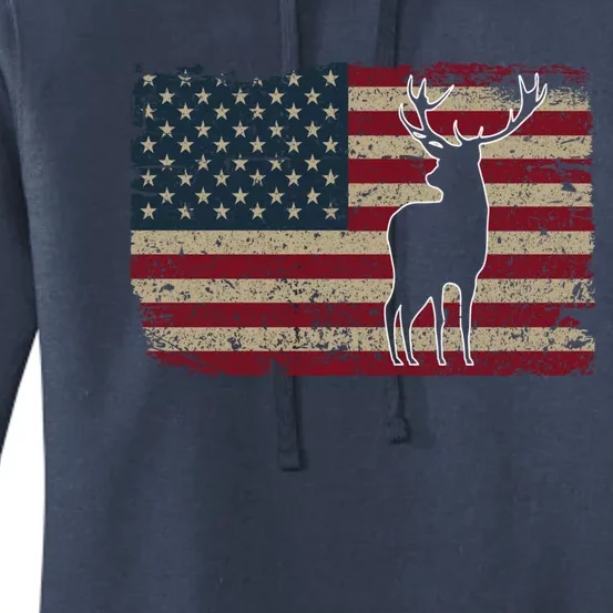 Deer Hunting American Flag Usa Proud Hunter Gift Idea Gift Women's Pullover Hoodie