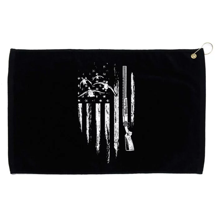 Duck Hunting American Flag Waterfowl Goose Gift For Hunter Grommeted Golf Towel