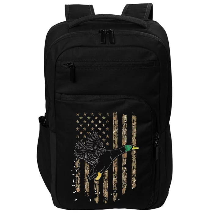 Duck Hunter American Flag Waterfowl Hunting Camouflage Impact Tech Backpack