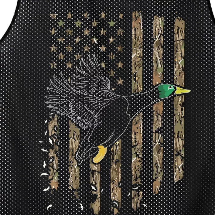 Duck Hunter American Flag Waterfowl Hunting Camouflage Mesh Reversible Basketball Jersey Tank