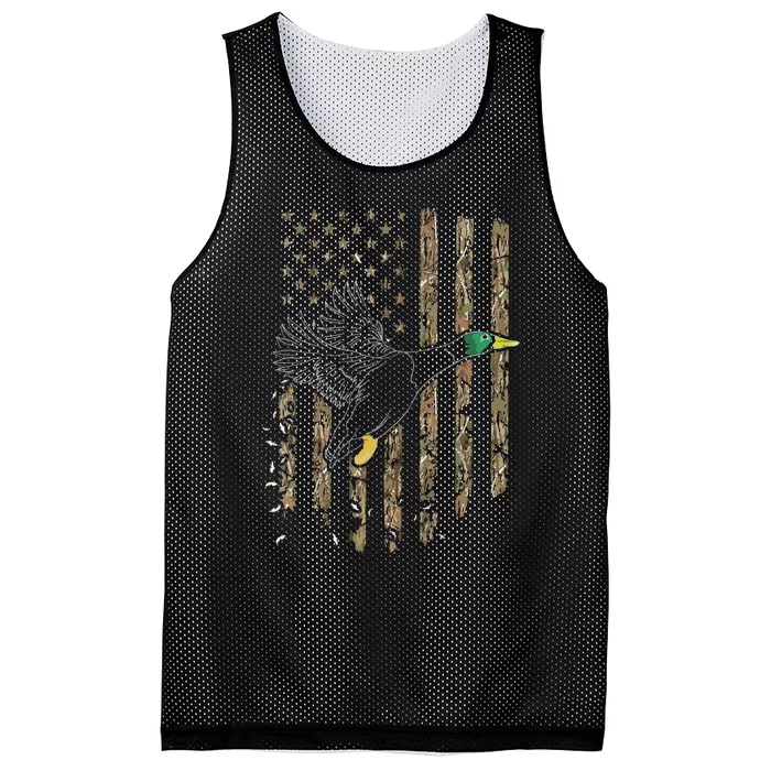 Duck Hunter American Flag Waterfowl Hunting Camouflage Mesh Reversible Basketball Jersey Tank